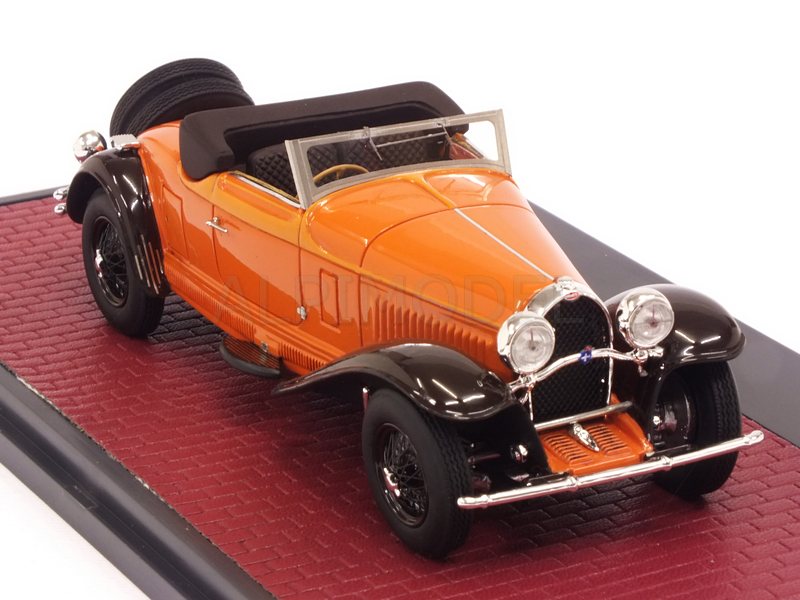 Bugatti Type 46 Cabriolet de Villars open 1930 (Orange) - matrix-models