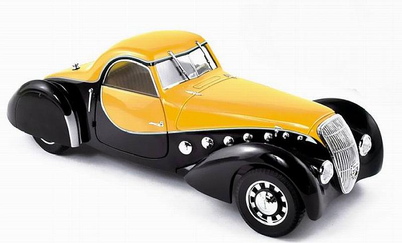 Peugeot 302 Darl'Mat Coupe 1937 (Black/Yellow) by norev
