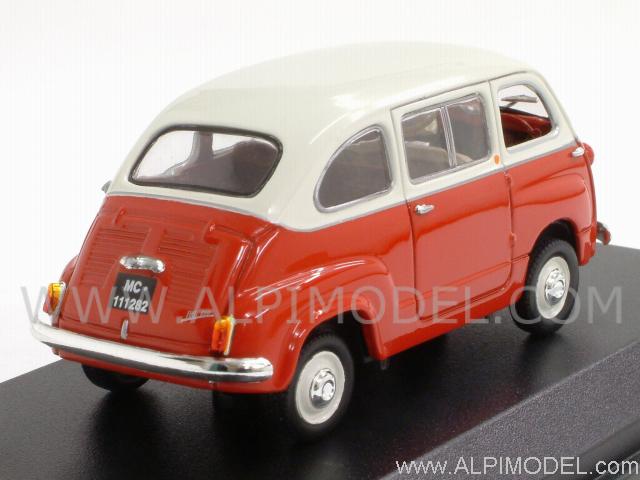 Fiat 600 Multipla 1963  (Red/White) - norev