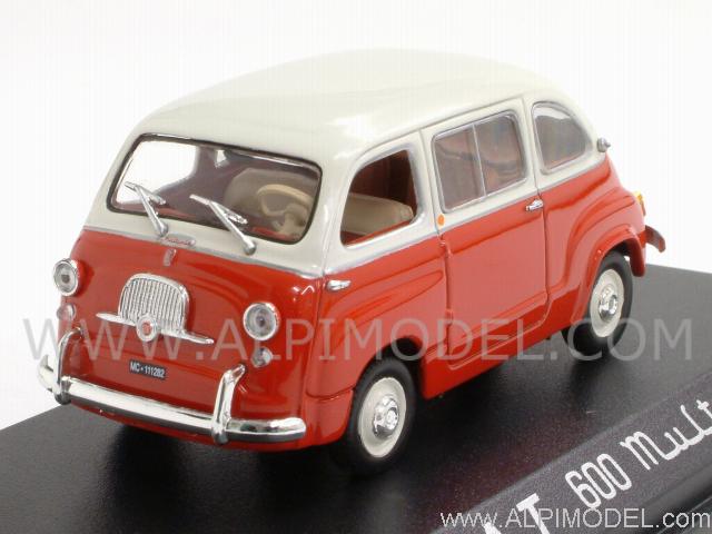 Fiat 600 Multipla 1963  (Red/White) by norev