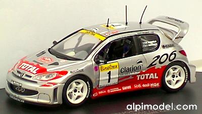 Peugeout 206 WRC M.Gronholm - T.Rautiainen Rally Monte Carlo 2001 by skid