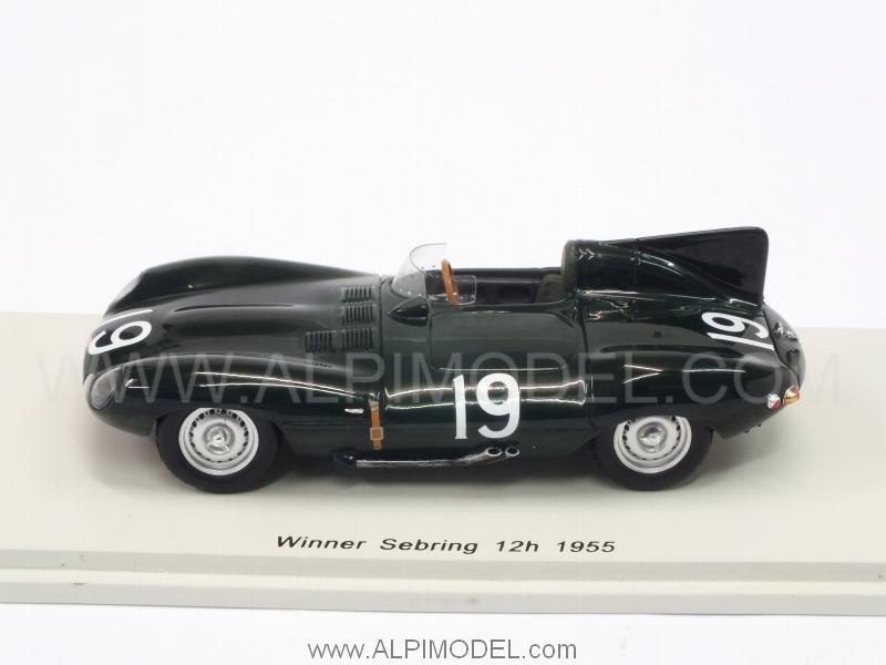 Jaguar D-Type #19 Winner 12h Sebring 1955 Hawthorn- Walters - spark-model
