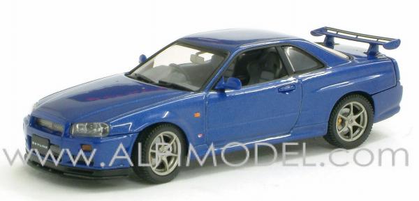 Nissan Skyline R34 GTR 1999 (blue) by auto-art