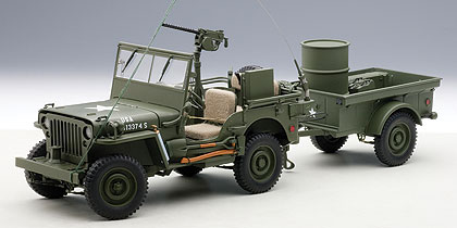 Jeep Willys with trailer and accessories by auto-art