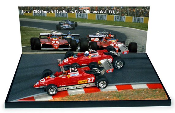 Ferrari 126 C2 DUEL GP San Marino 1982 Didier Pironi - Gilles Villeneuve Diorama by brumm