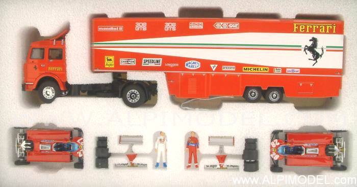 Ferrari Race Transporter set 1981 Fiat truck +2x Ferrari 126CK(Villeneuve - Pironi) G.V.Edition 2012 by brumm