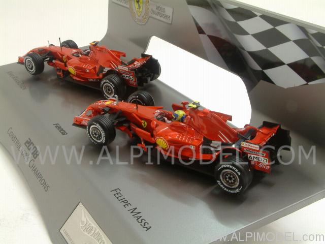 Ferrari F2008 Set F1  Winner Constructor Championship 2008 Raikkonen - Massa by hot-wheels