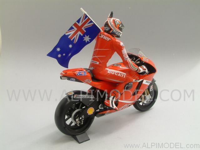 Ducati Desmosedici GP7 World Champion GP Australia 2007 Casey Stoner (with figure) by minichamps