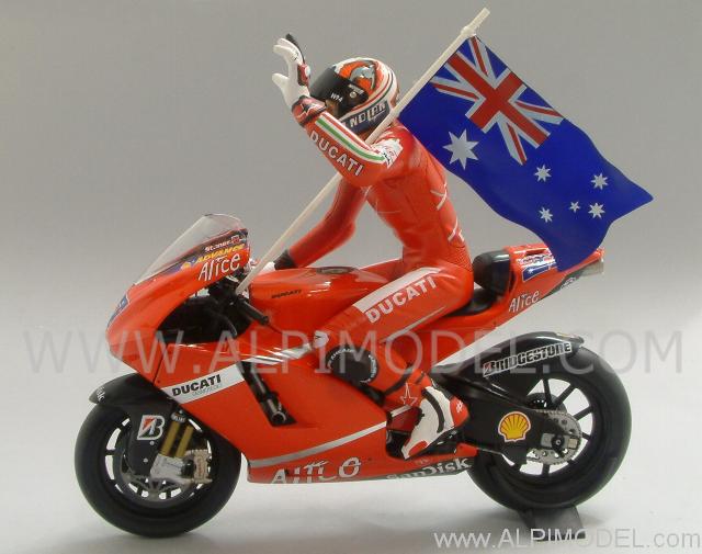 Ducati Desmosedici GP7 World Champion GP Australia 2007 Casey Stoner (with figure) by minichamps