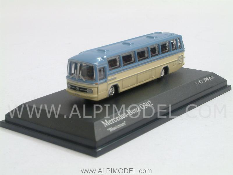 Mercedes O302 Bus 1965 B(lue/Cream)  (N scale - 1/160) by minichamps