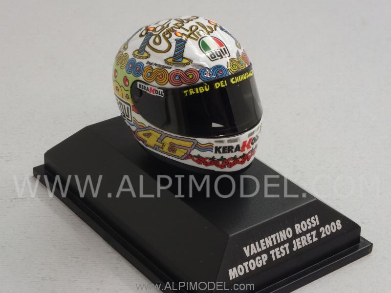 Helmet AGV Compleanno Vale MotoGP Test Jerez 2008 (1/8 scale - 3cm) by minichamps