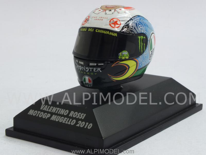Helmet AGV  Jolly Joker MotoGP Mugello 2010 Valentino Rossi  (1/8 scale - 3cm) by minichamps