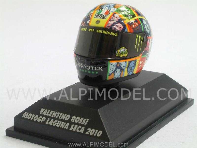 Helmet AGV Laguna Seca MotoGP 2010 Valentino Rossi  (1/8 scale - 3cm) by minichamps
