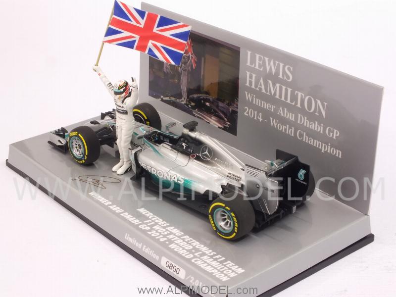 Mercedes AMG F1 W05 Hybrid Winner Abu Dhabi 2014 World Champion Lewis Hamilton by minichamps