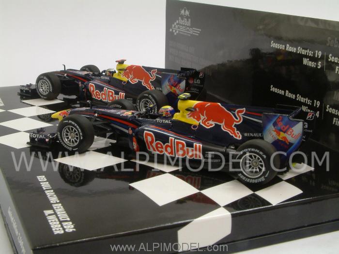 Red Bull RB6 Constructors World Champion 2010 Set Vettel + Webber by minichamps