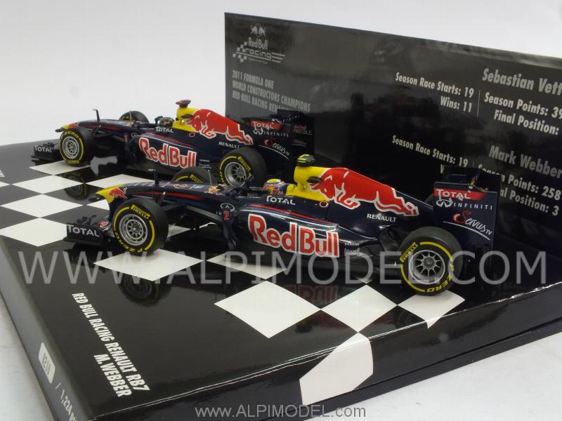Red Bull RB7 2-car set - Constructor World Champion 2011 Sebastian Vettel - Mark Webber by minichamps