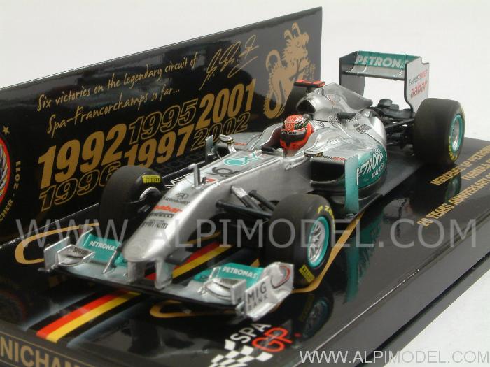 Mercedes GP F1 Michael Schumacher Spa 1991/2011 20th Anniversary Collection by minichamps