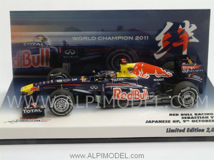 Red Bull RB7 GP Japan 2011 World Champion Sebastian Vettel - Special Edition by minichamps