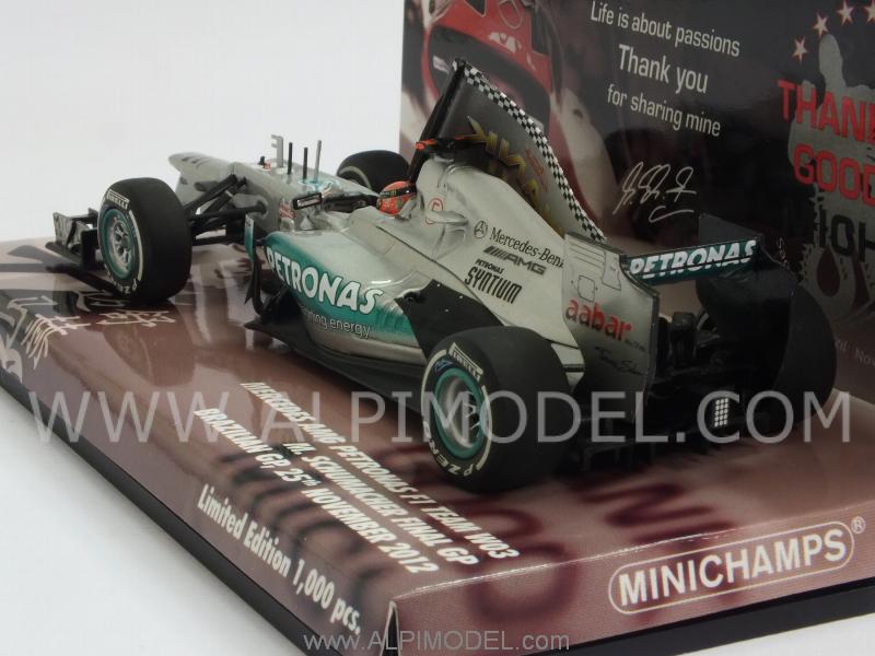 Mercedes AMG F1 W03 Last GP Brasil 2012 Michael Schumacher - Special Edition by minichamps