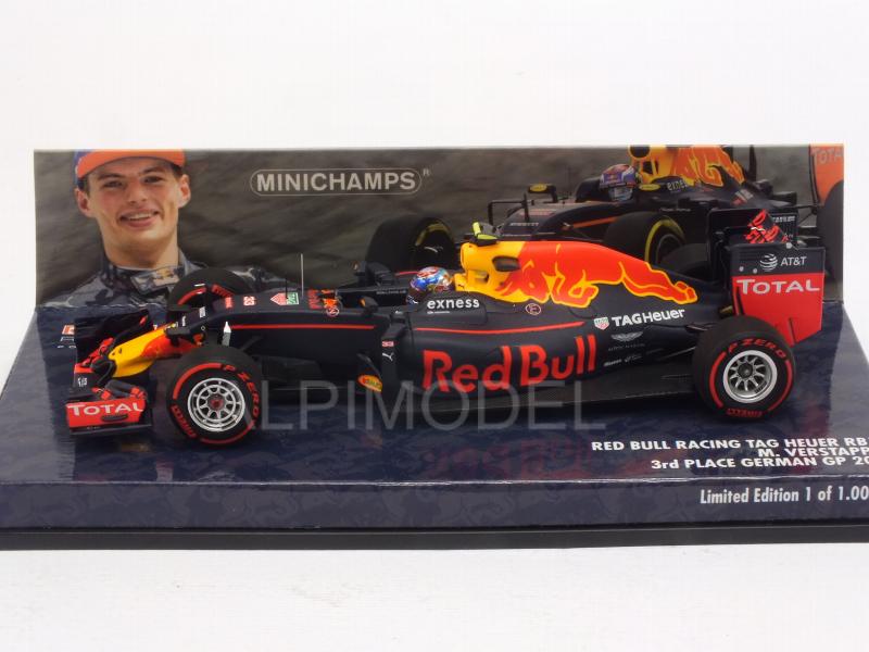 Red Bull RB12 #33 GP Germany 2016 3rd Place Max Verstappen (HQ resin) by minichamps