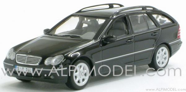 Mercedes C Class T Model 2001 (black) by minichamps