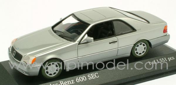 Mercedes 600 SEC 1992 (silver metallic) by minichamps