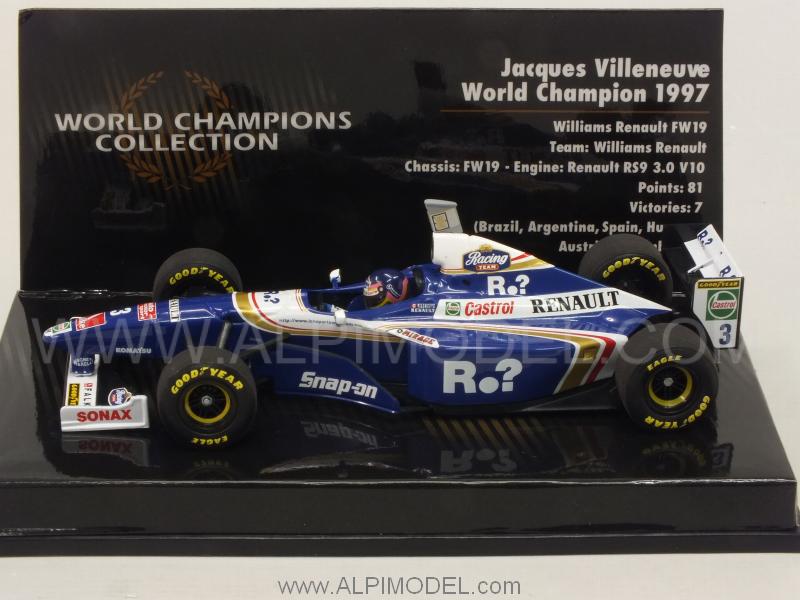 Williams Renault FW19 Jacques Villeneuve World Champion 1997 'Minichamps World Champions Collection' by minichamps