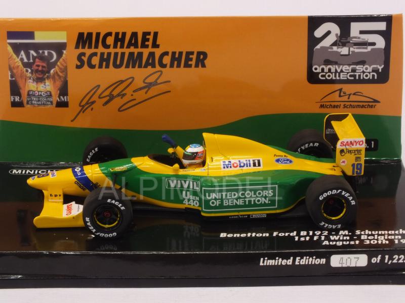 Benetton B192 Ford #19 Winner GP Belgium 1992 Michael Schumacher 1st F1 Win by minichamps