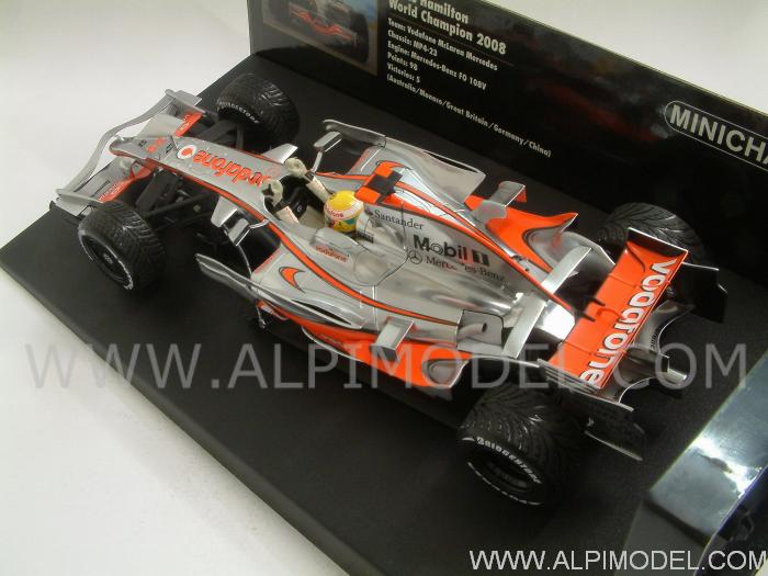 McLaren Mercedes MP4/23 GP Brasil World Champion 2008 Lewis Hamilton  'World Champion Collection' by minichamps