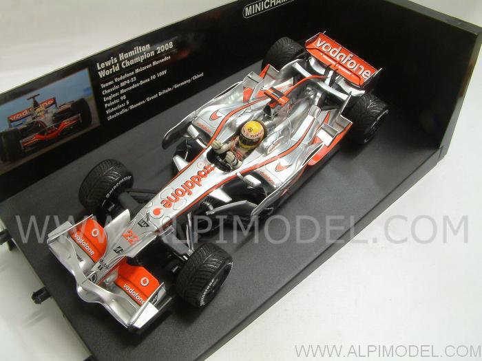 McLaren Mercedes MP4/23 GP Brasil World Champion 2008 Lewis Hamilton  'World Champion Collection' by minichamps