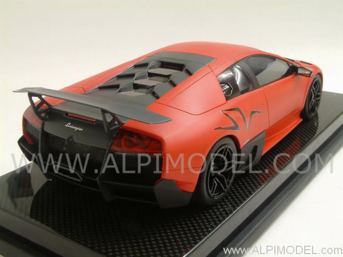 Lamborghini Murcielago LP670-4 SV 1/18 (Matt Red) with display case - carbon fiber base (n.1 of 5) by mr-collection