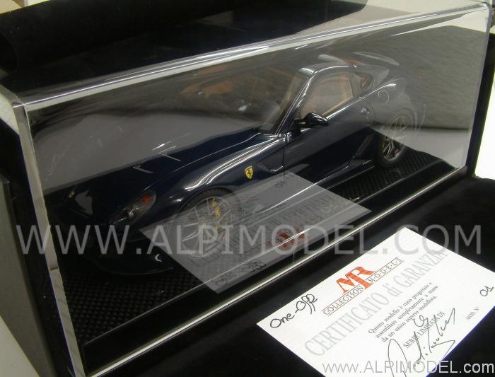 Ferrari 599 GTO 1 18 scale Blu Pozzi with display case ONEOFF SERIES 