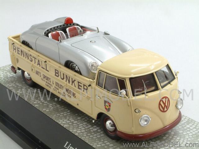 Volkswagen T1 Rennstall Bunker with Porsche 356 Speedster America by premium-classixxs