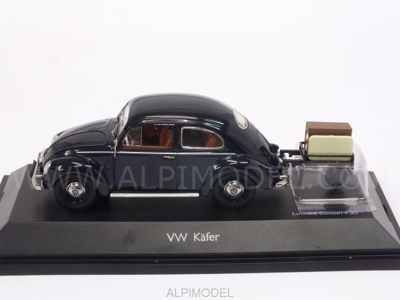Volkswagen Beetle with small trailer (Dark Blue) by schuco