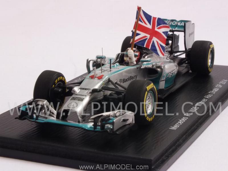 Mercedes F1 W05  #44 Winner GP Abu Dhabi 2014   World Champion 2014 Lewis Hamilton with flag by spark-model