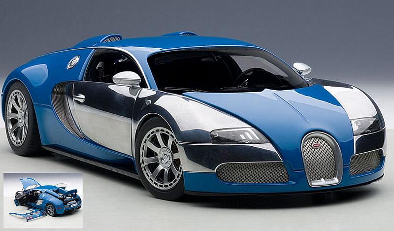 Bugatti Veyron 2009 Edition Centenaire (Silver/Blue) by auto-art