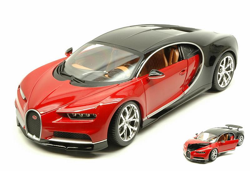 Bugatti chiron 2016 red/black 1:18 model 11040r bburago 