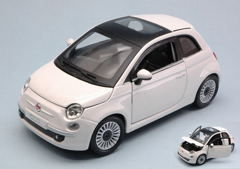 Fiat 500 2007 White by burago