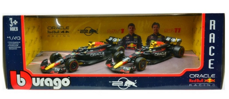 Red Bull RB20 Set 2024 #1 Max Verstappen + #11 Sergio Perez by burago