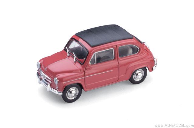 Fiat 600D Trasformabile closed 1960 (red) by brumm