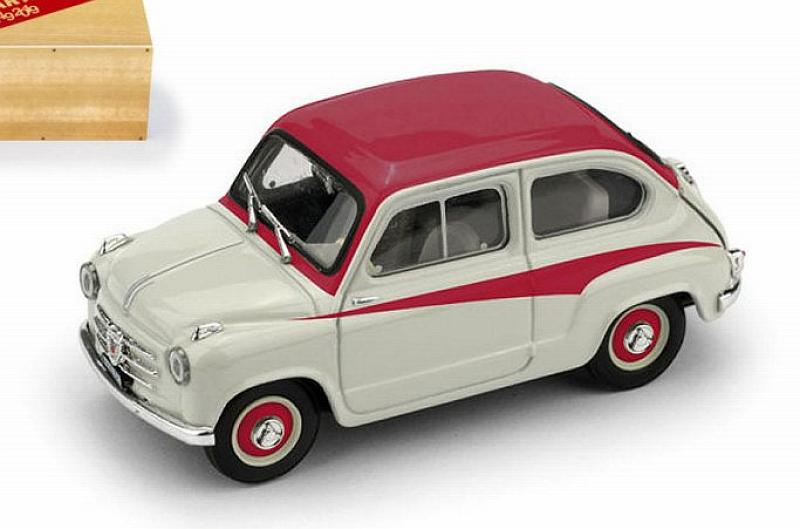 Fiat 600 1a Serie Derivazione Abarth 750 1956 (Light Grey/Red) by brumm