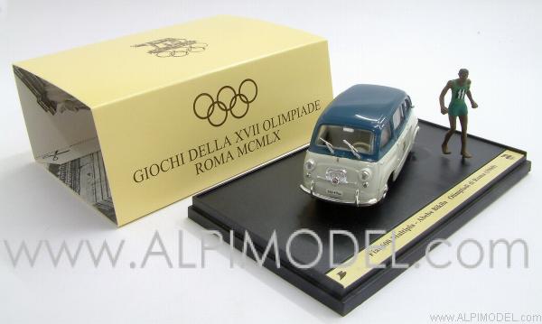 Fiat 600 Multipla GIOCHI OLIMPICI ROMA 1960 - ABEBE BIKILA  (with figure) - brumm