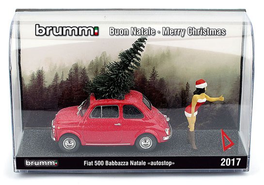 Fiat 500F 1965 Babbazza Natale AUTOSTOP (black hair/mora)  Christmas Special Edition by brumm