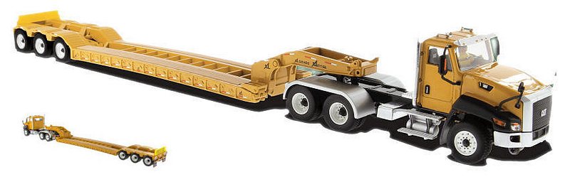 CAT CT660 Day Cab Tractor with Lowboy Trailer by diecast-master