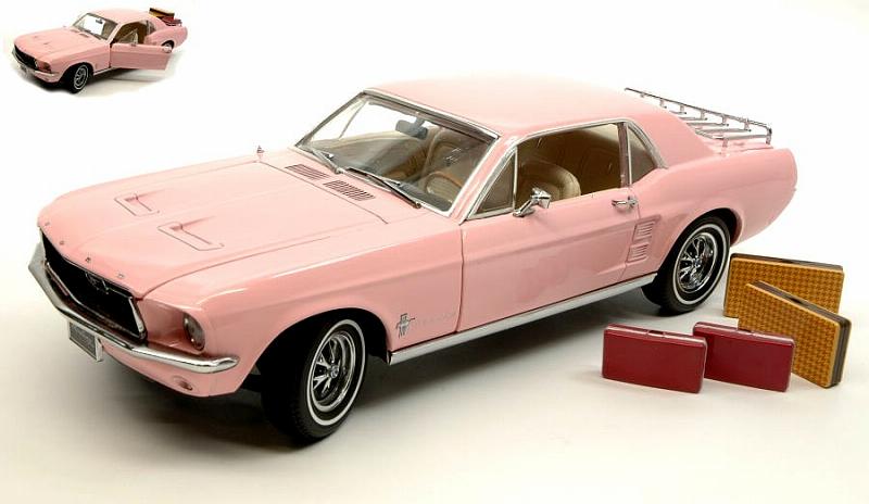 Ford Mustang Coupe  1967 'Playboy Pink Mustang' with luggage by greenlight