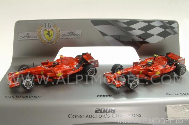 Ferrari F2008 Set F1  Winner Constructor Championship 2008 Raikkonen - Massa by hot-wheels