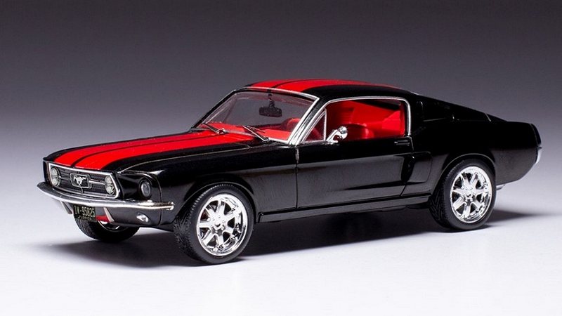 Ford Mustang Fastback 1967 (Black/Red) by ixo-models