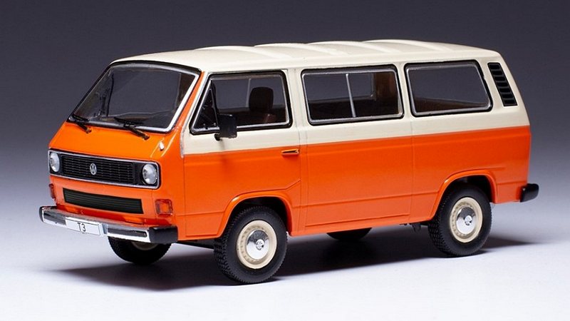 Volkswagen T3 Caravelle 1981 (Orange/Beige) by ixo-models