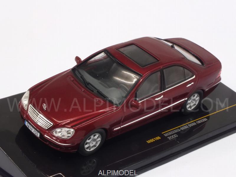Mercedes S500 (W220) 2000 (Dark Red Metallic) - ixo-models
