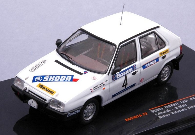 Skoda Favorit 136L #4 Rally Valasskaa Zima 1989 Krecek - Borivoj by ixo-models
